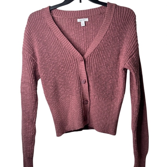 Nine West Mauve Button-Up Cardigan - Picture 1 of 12